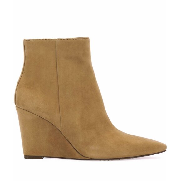 Vince Camuto Womens Tan Suede Teeray Side Zip Wedge Bootie Sz 7.5 New - Picture 4 of 10